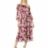 Deals ⌛ Anne Klein👗 Dresses Women Floral Print Elastic Waist👗 Dress ❤️