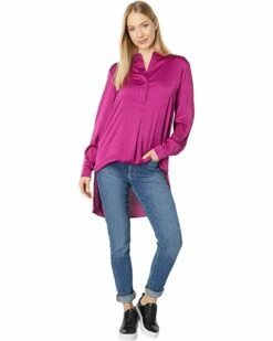 Flash Sale 🔥 Anne Klein Shirts & Tops Women Charmeuse Nehru Tunic 💯 -Anne Klein Sales 71F ARVFRaL. AC SR736920