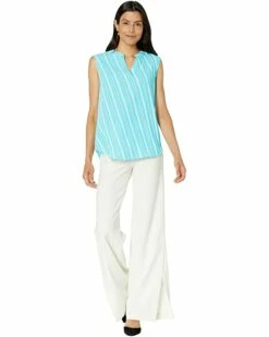 Promo ✔️ Anne Klein Shirts & Tops Women Bias Stripe Sleeveless Split-Neck Blouse 🔔 -Anne Klein Sales 71q4EEc19S. AC SR736920