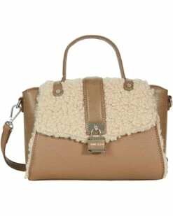 Best Pirce 😀 Anne Klein Handbags Women Soft Calf/Faux Shearling Lizard Satchel 🌟