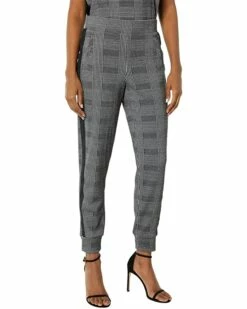 Deals 🎁 Anne Klein Pants Women Side Stripe Pull-On Plaid Joggers ❤️