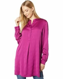 Flash Sale 🔥 Anne Klein Shirts & Tops Women Charmeuse Nehru Tunic 💯