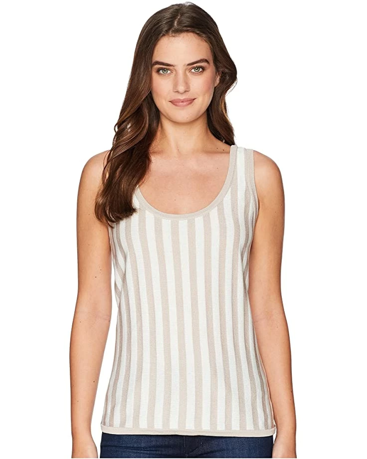 Best deal ๐งจ Anne Klein Shirts & Tops Women Striped Scoop Neck Tank Top - Striped Knit ๐ 2 Best deal ๐งจ Anne Klein Shirts & Tops Women Striped Scoop Neck Tank Top - Striped Knit ๐